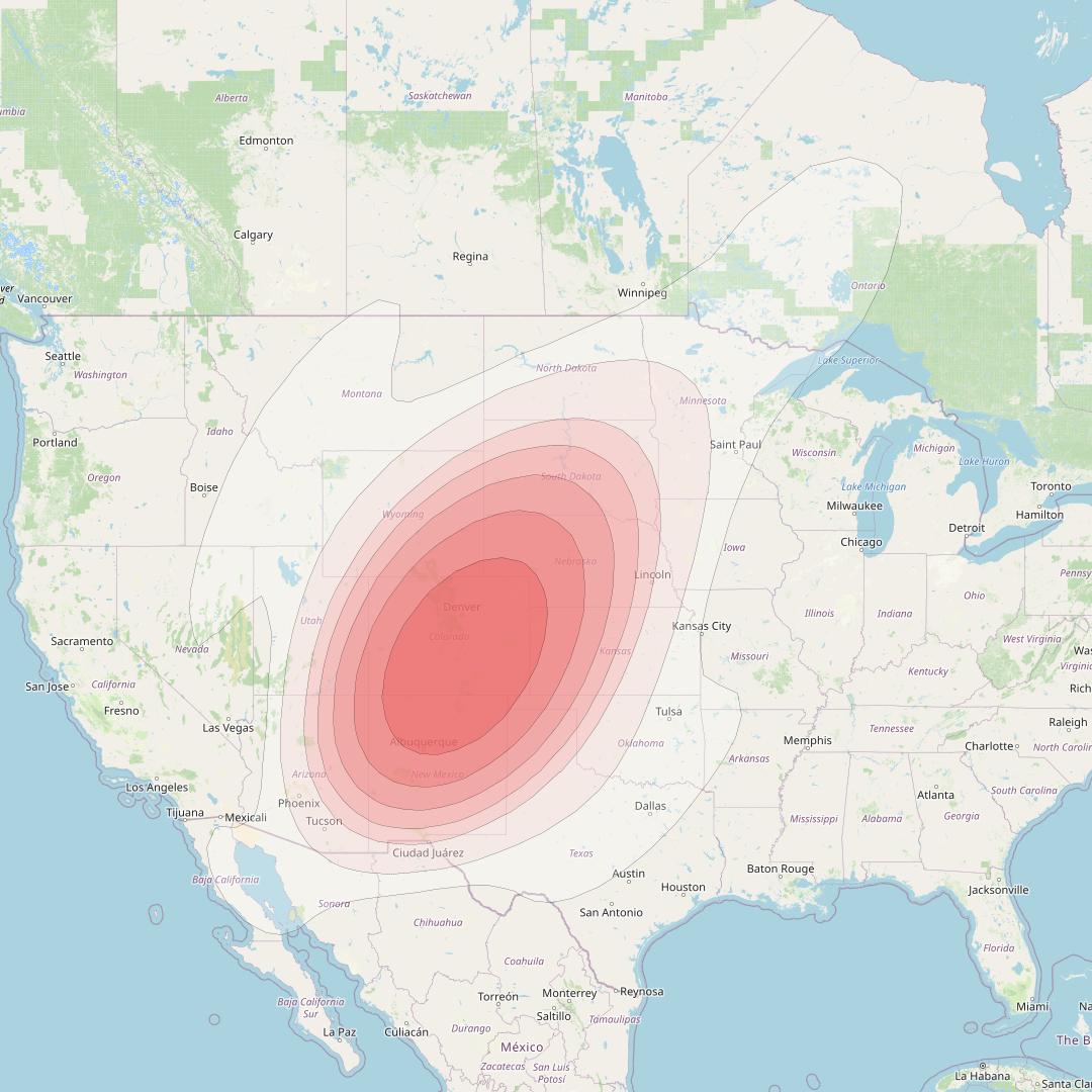 SES 15 at 129° W downlink Ku-band User Spot 16 beam coverage map