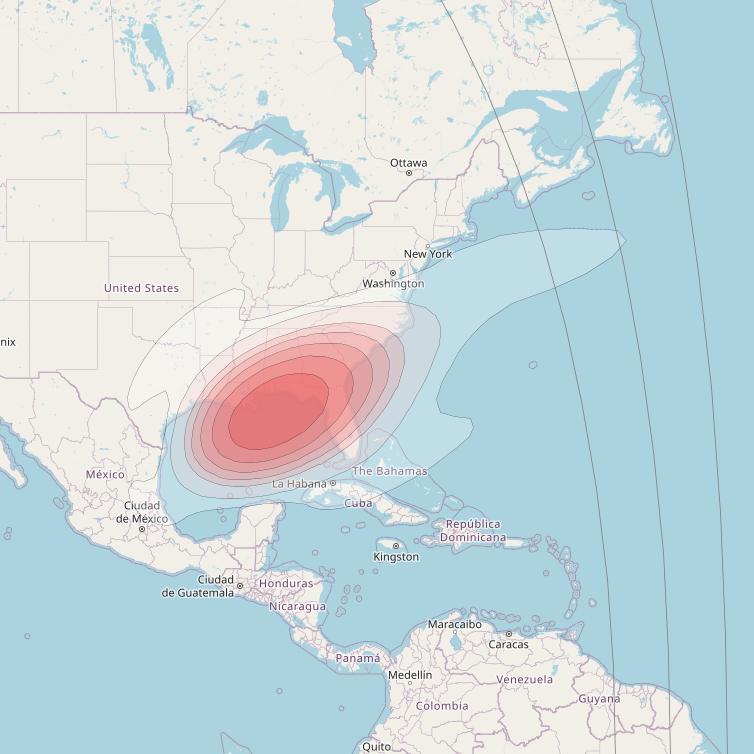 SES 15 at 129° W downlink Ku-band User Spot 20 beam coverage map