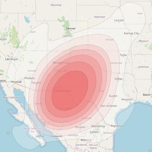 SES 15 at 129° W downlink Ku-band User Spot 22 beam coverage map