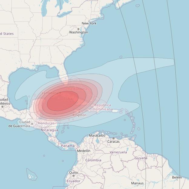 SES 15 at 129° W downlink Ku-band User Spot 25 beam coverage map