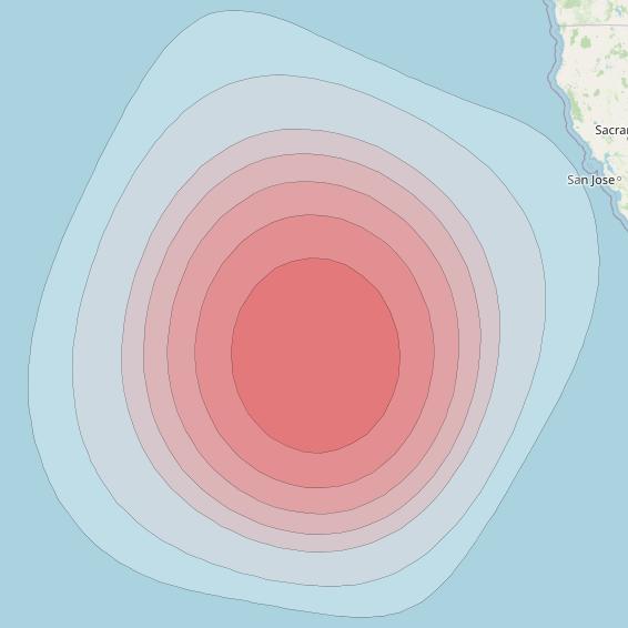 SES 15 at 129° W downlink Ku-band User Spot 44 beam coverage map