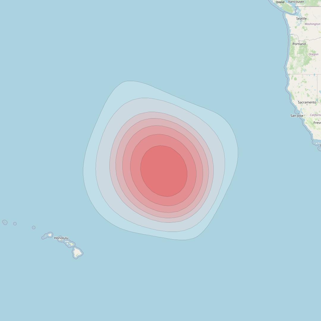 SES 15 at 129° W downlink Ku-band User Spot 45 beam coverage map