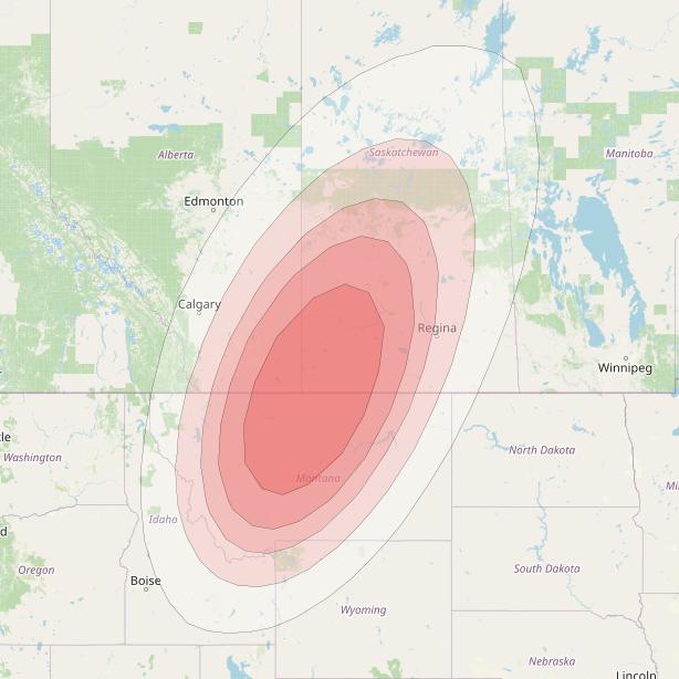 Ciel 2 at 129° W downlink Ku-band  NCentralMontanaSB6 Spot Beam coverage map