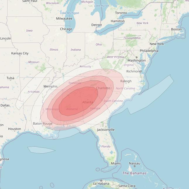 Ciel 2 at 129° W downlink Ku-band  NWGeorgiaSB43 Spot Beam coverage map