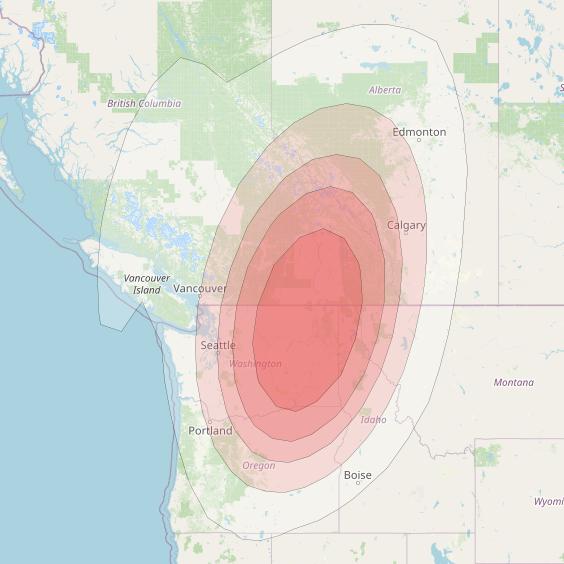 Ciel 2 at 129° W downlink Ku-band  WesternWashingtonSB5 Spot Beam coverage map