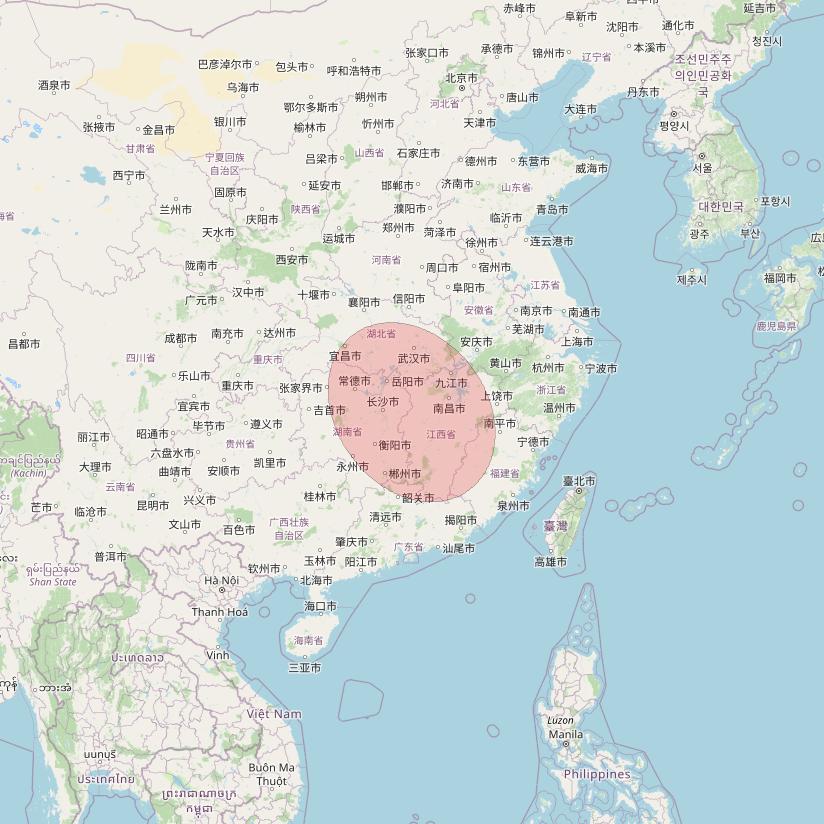 APSTAR 6D at 134° E downlink Ku-band S02 User Spot beam coverage map