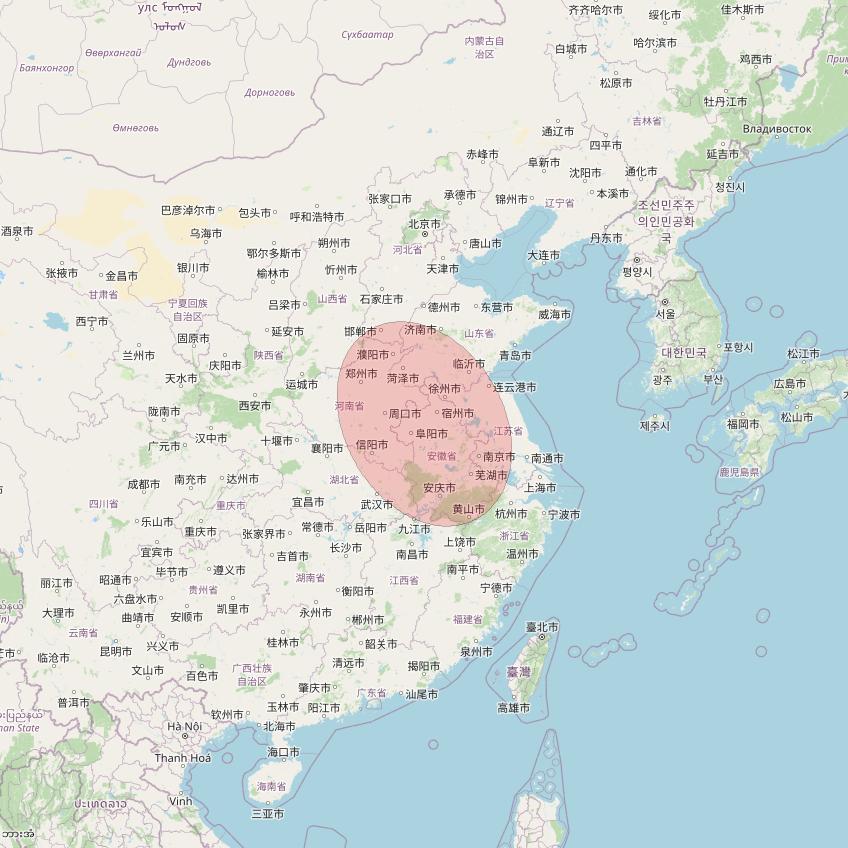 APSTAR 6D at 134° E downlink Ku-band S03 User Spot beam coverage map