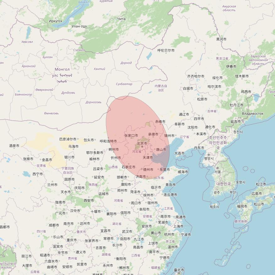 APSTAR 6D at 134° E downlink Ku-band S04 User Spot beam coverage map