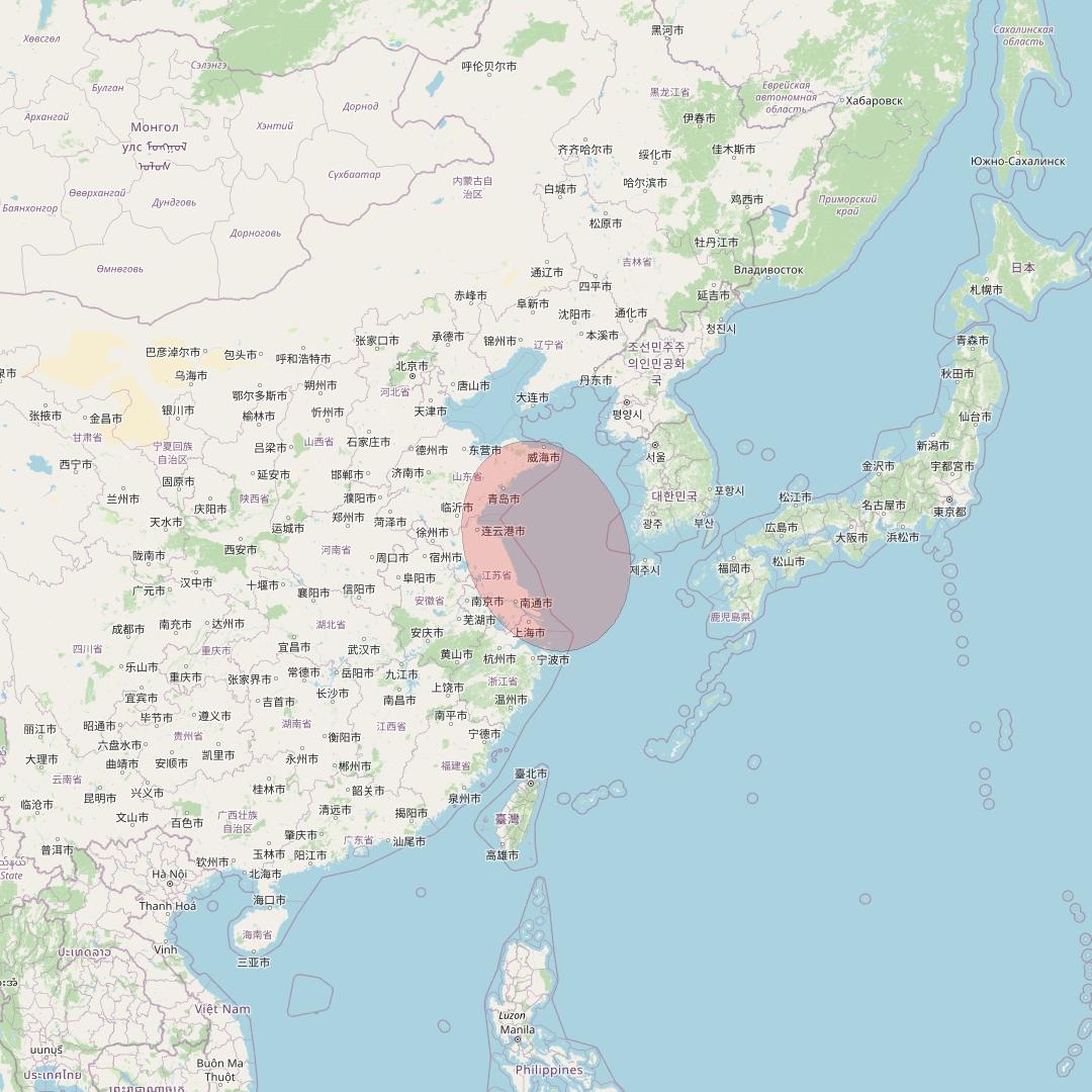 APSTAR 6D at 134° E downlink Ku-band S07 User Spot beam coverage map