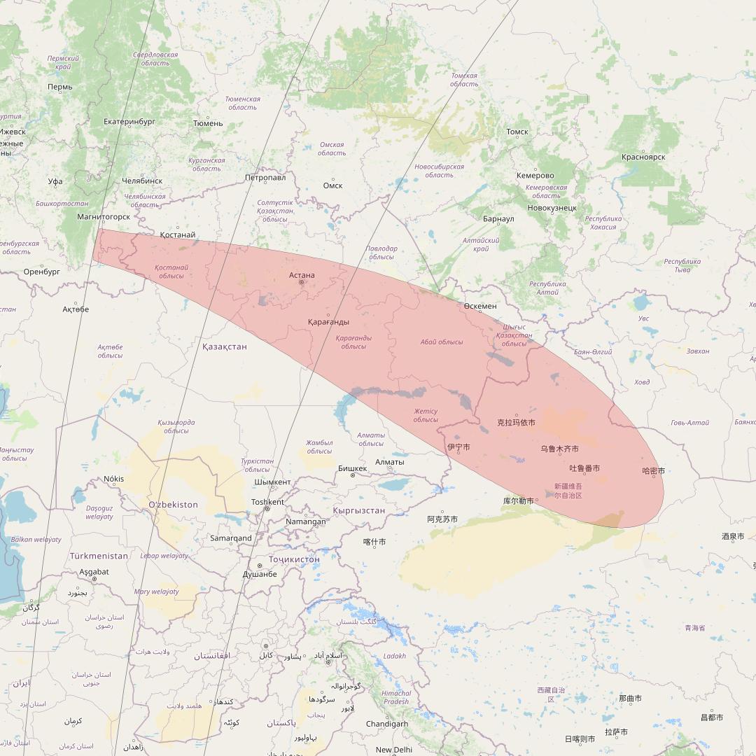 APSTAR 6D at 134° E downlink Ku-band S16 User Spot beam coverage map