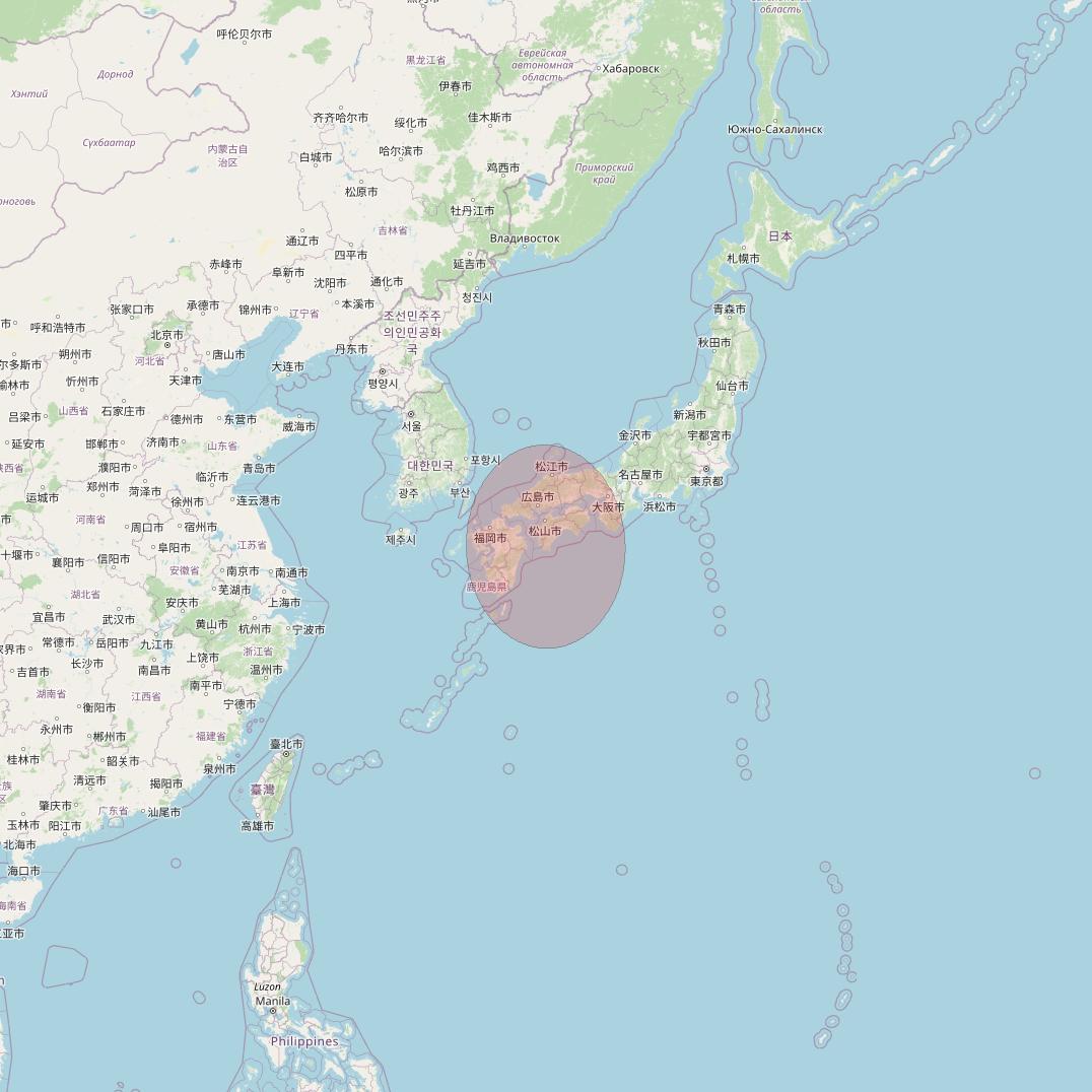 APSTAR 6D at 134° E downlink Ku-band S24 User Spot beam coverage map