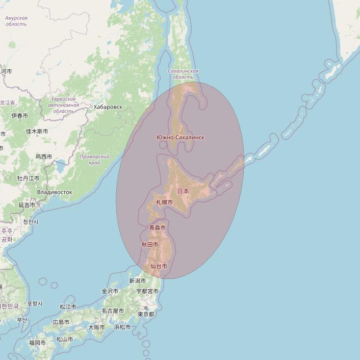 APSTAR 6D at 134° E downlink Ku-band S26 User Spot beam coverage map