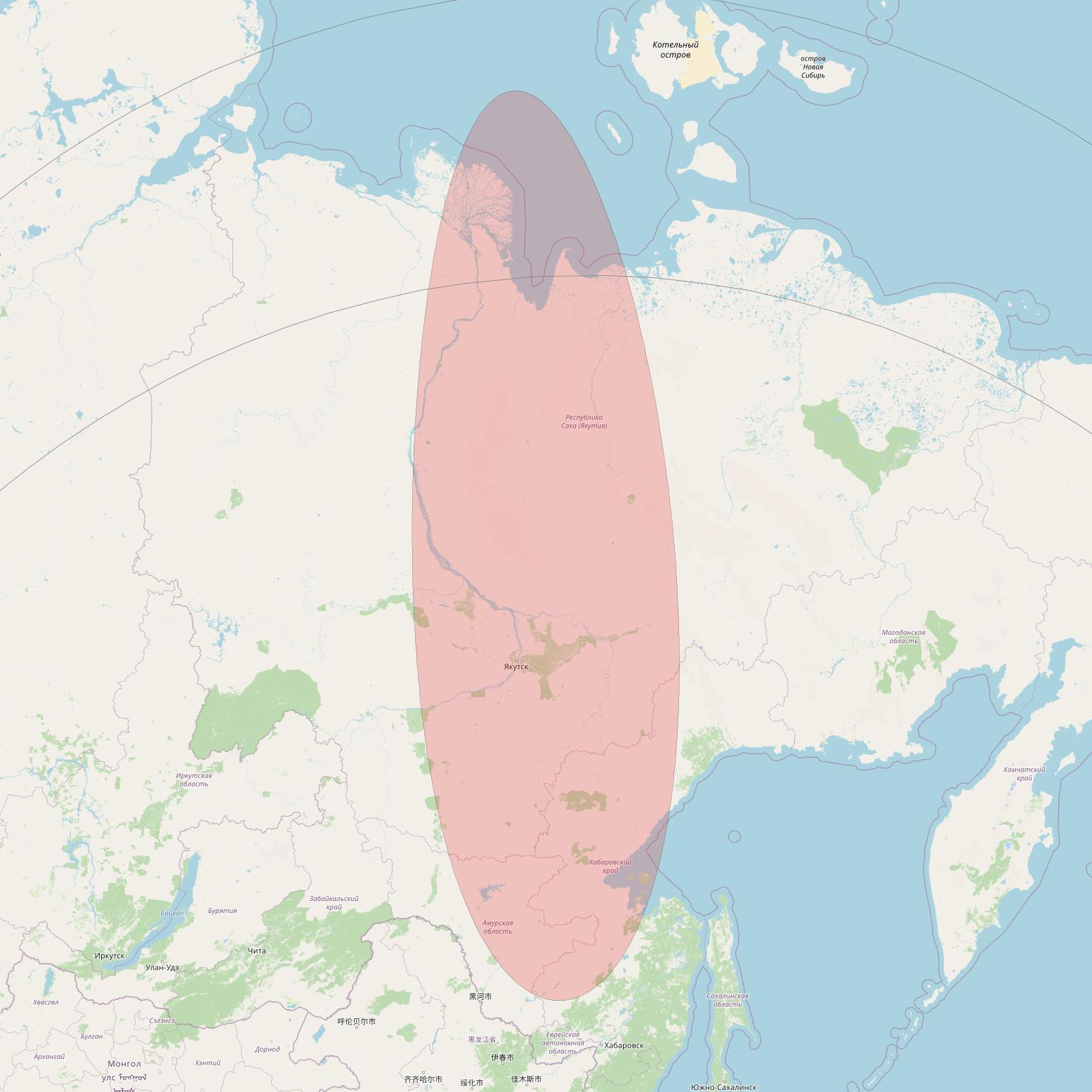 APSTAR 6D at 134° E downlink Ku-band S28 User Spot beam coverage map