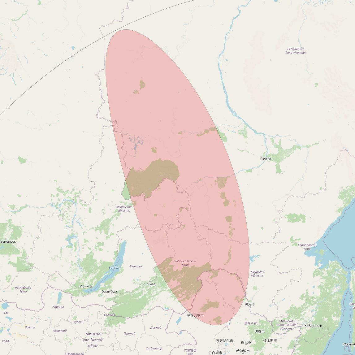 APSTAR 6D at 134° E downlink Ku-band S29 User Spot beam coverage map