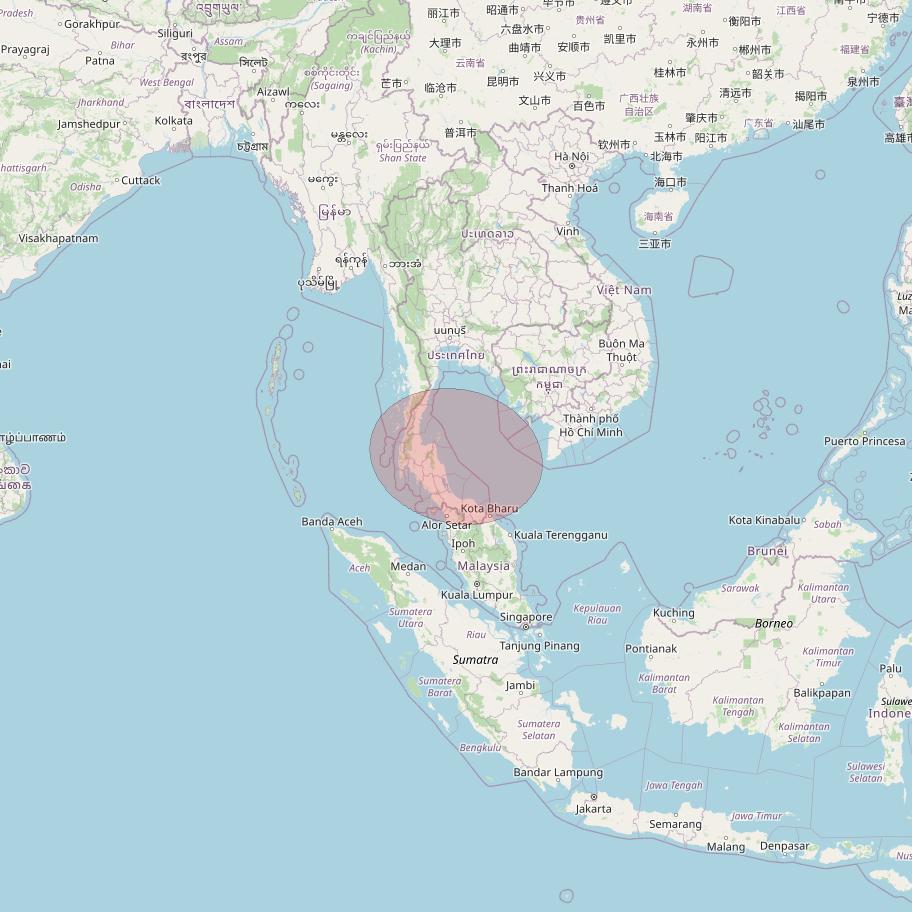 APSTAR 6D at 134° E downlink Ku-band S40 User Spot beam coverage map