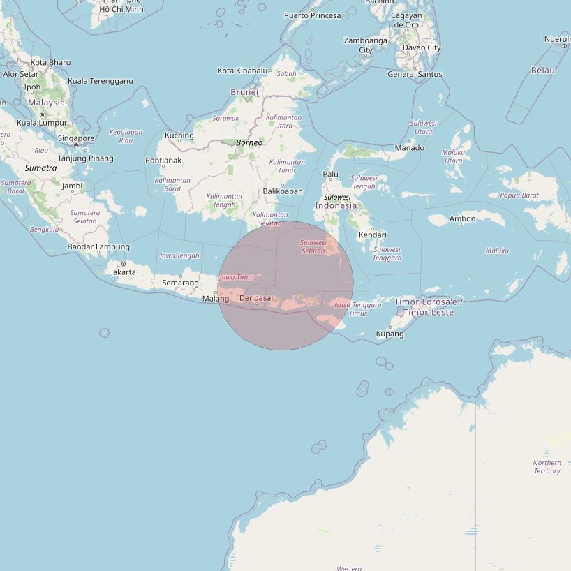 APSTAR 6D at 134° E downlink Ku-band S56 User Spot beam coverage map