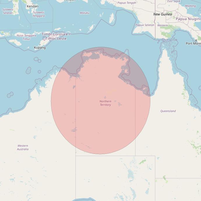 APSTAR 6D at 134° E downlink Ku-band S63 User Spot beam coverage map