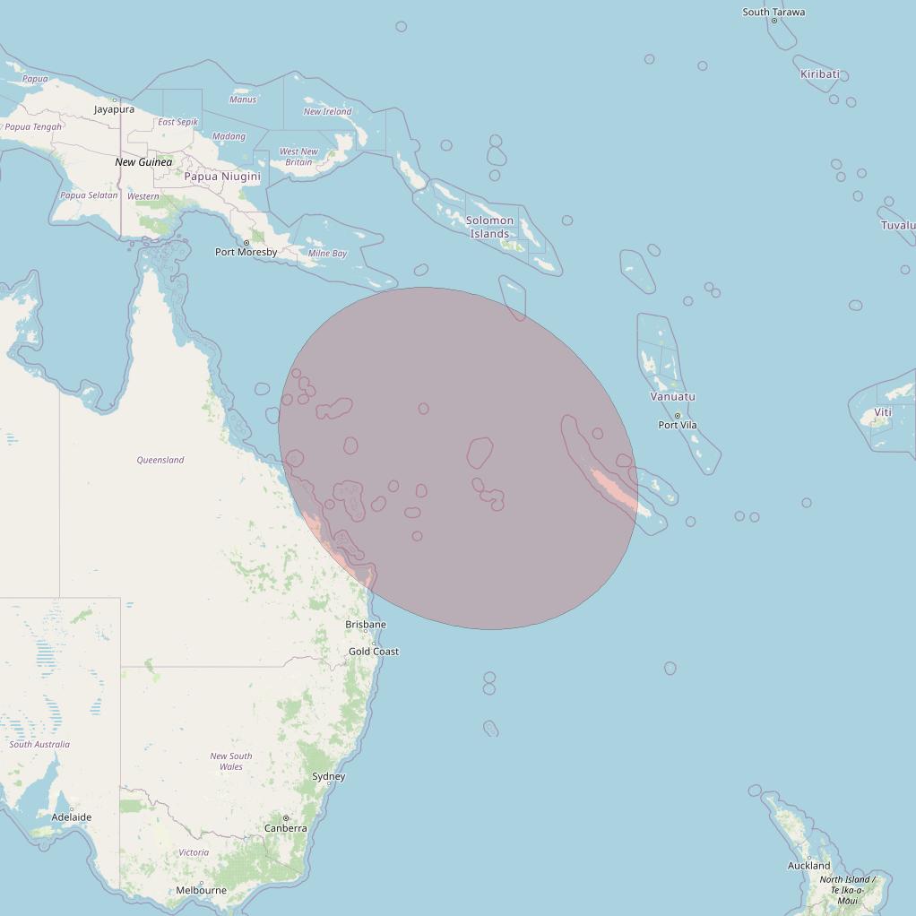 APSTAR 6D at 134° E downlink Ku-band S68 User Spot beam coverage map