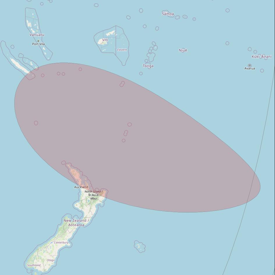 APSTAR 6D at 134° E downlink Ku-band S70 User Spot beam coverage map