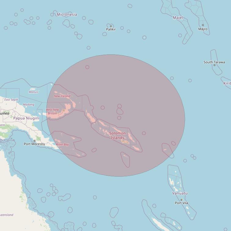 APSTAR 6D at 134° E downlink Ku-band S72 User Spot beam coverage map