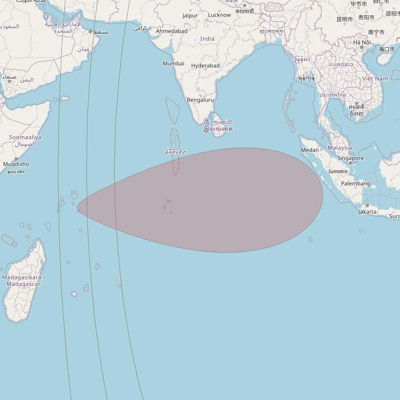 APSTAR 6D at 134° E downlink Ku-band S78 User Spot beam coverage map