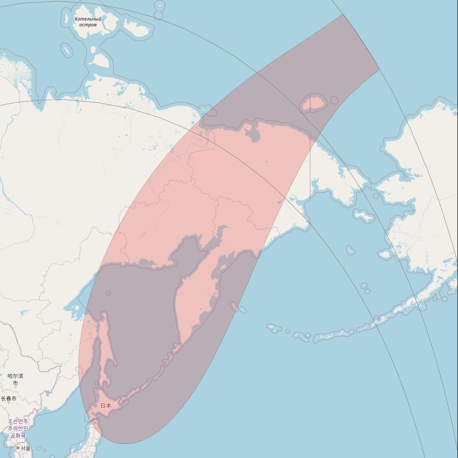 APSTAR 6D at 134° E downlink Ku-band S80 User Spot beam coverage map