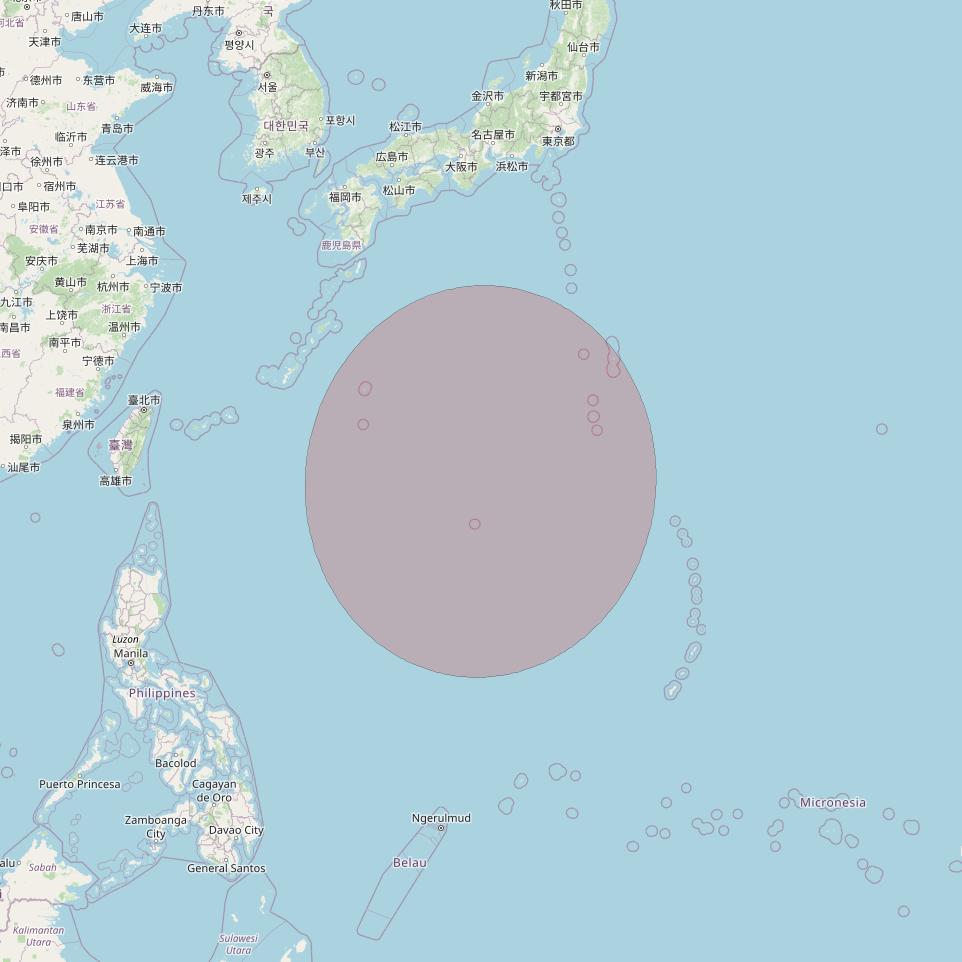 APSTAR 6D at 134° E downlink Ku-band S82 User Spot beam coverage map