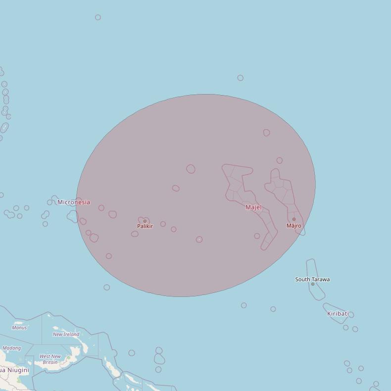 APSTAR 6D at 134° E downlink Ku-band S87 User Spot beam coverage map