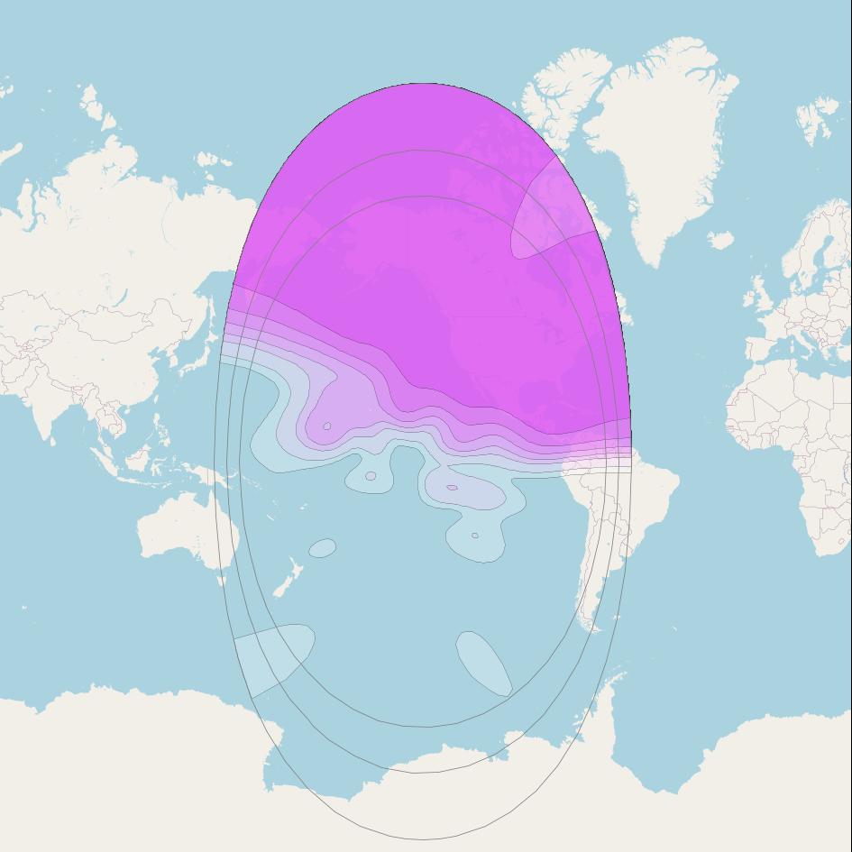 SES 22 at 135° W downlink C-band North America beam coverage map