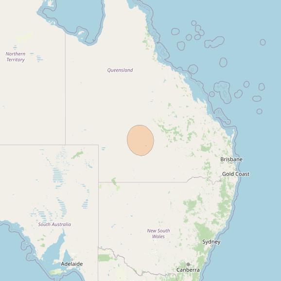 NBN-Co 1A at 140° E downlink Ka-band 12 narrow spot beam coverage map