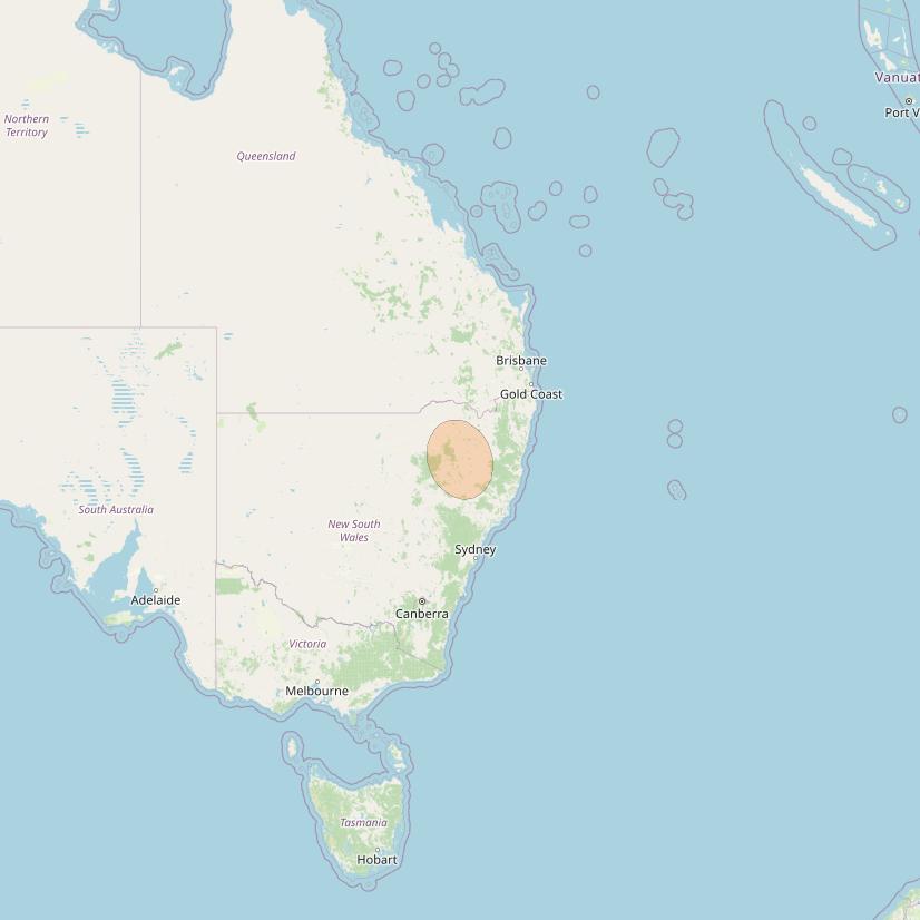 NBN-Co 1A at 140° E downlink Ka-band 28 narrow spot beam coverage map