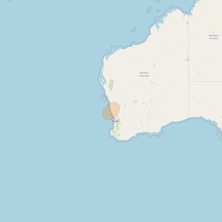 NBN-Co 1A at 140° E downlink Ka-band 63 (Guilderton) narrow spot beam coverage map