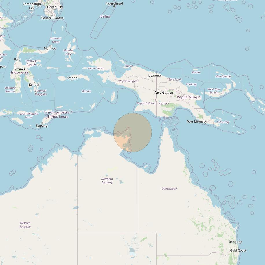 NBN-Co 1A at 140° E downlink Ka-band 78 wide spot beam coverage map