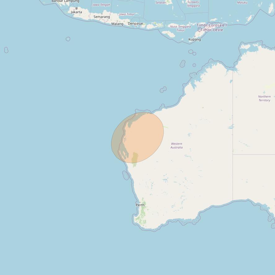 NBN-Co 1A at 140° E downlink Ka-band 86 wide spot beam coverage map