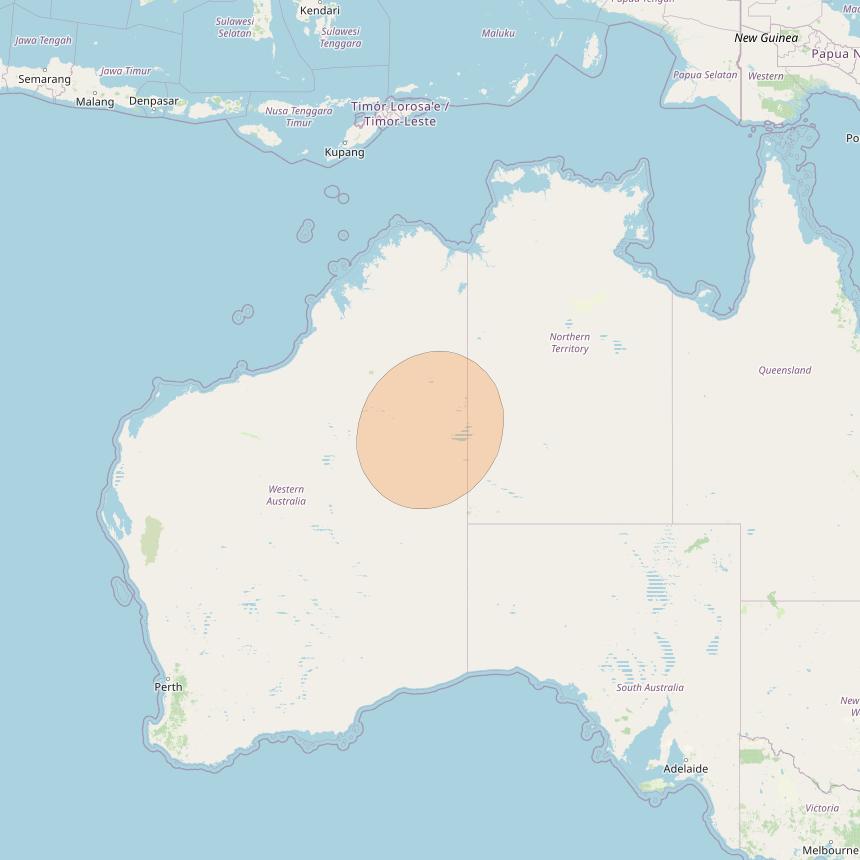 NBN-Co 1A at 140° E downlink Ka-band 88 wide spot beam coverage map