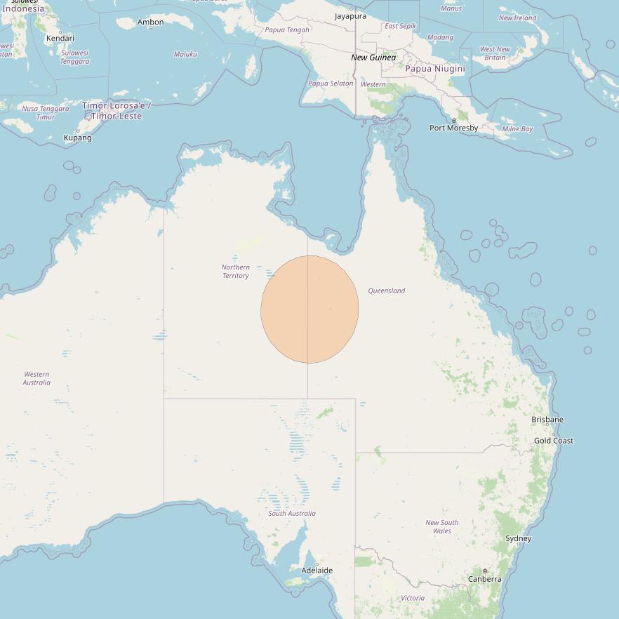 NBN-Co 1A at 140° E downlink Ka-band 90 wide spot beam coverage map