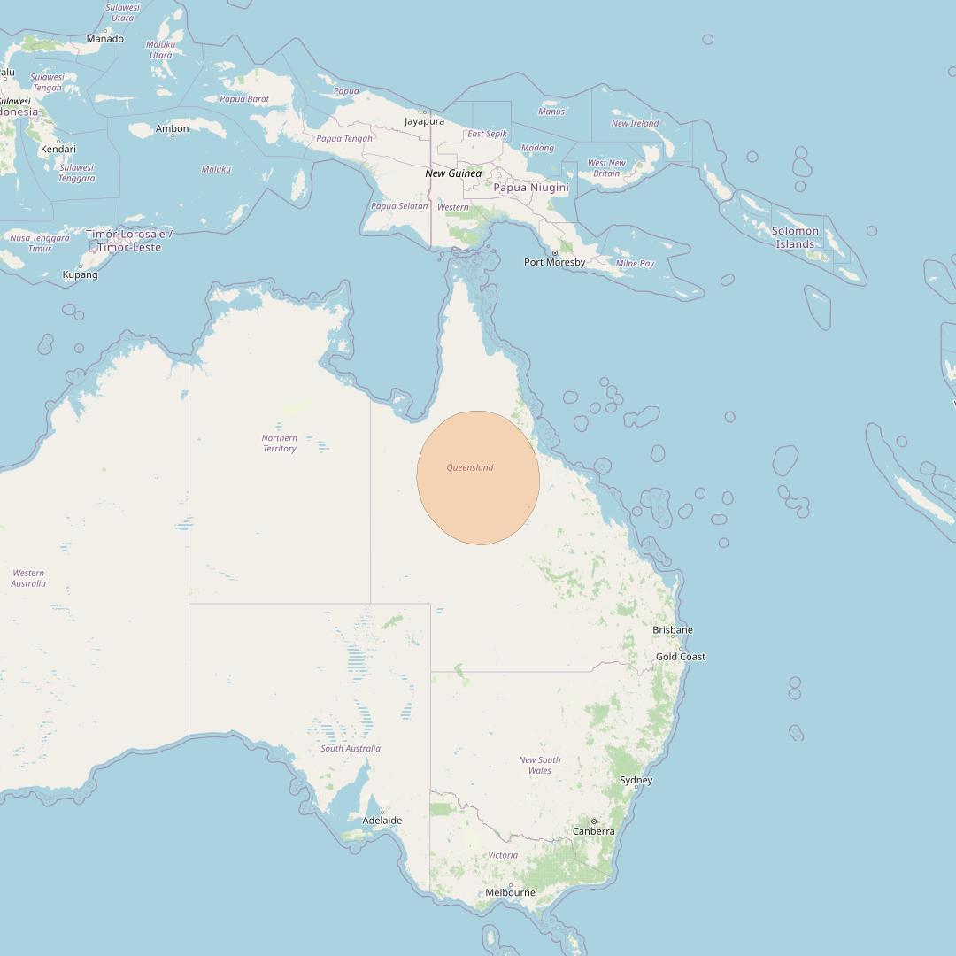 NBN-Co 1A at 140° E downlink Ka-band 91 wide spot beam coverage map