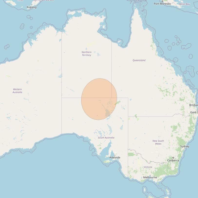 NBN-Co 1A at 140° E downlink Ka-band 95 wide spot beam coverage map