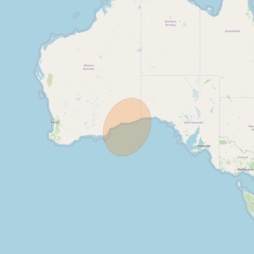 NBN-Co 1A at 140° E downlink Ka-band 98 wide spot beam coverage map