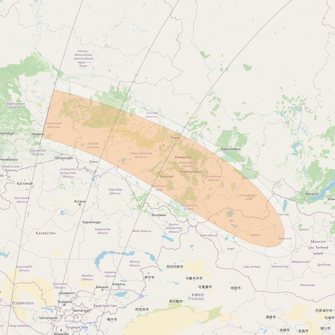 Express AM5 at 140° E downlink Ka-band Spot 05 beam coverage map