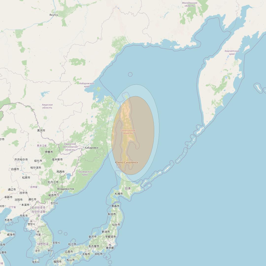 Express AM5 at 140° E downlink Ka-band Spot 08 beam coverage map