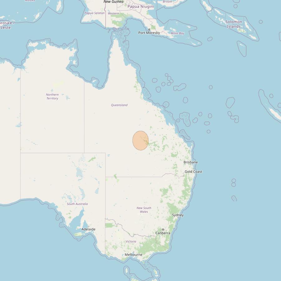 NBN-Co 1B at 145° E downlink Ka-band N012 User Spot beam coverage map