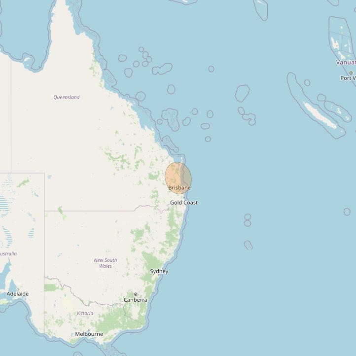 NBN-Co 1B at 145° E downlink Ka-band N020 Spot beam coverage map