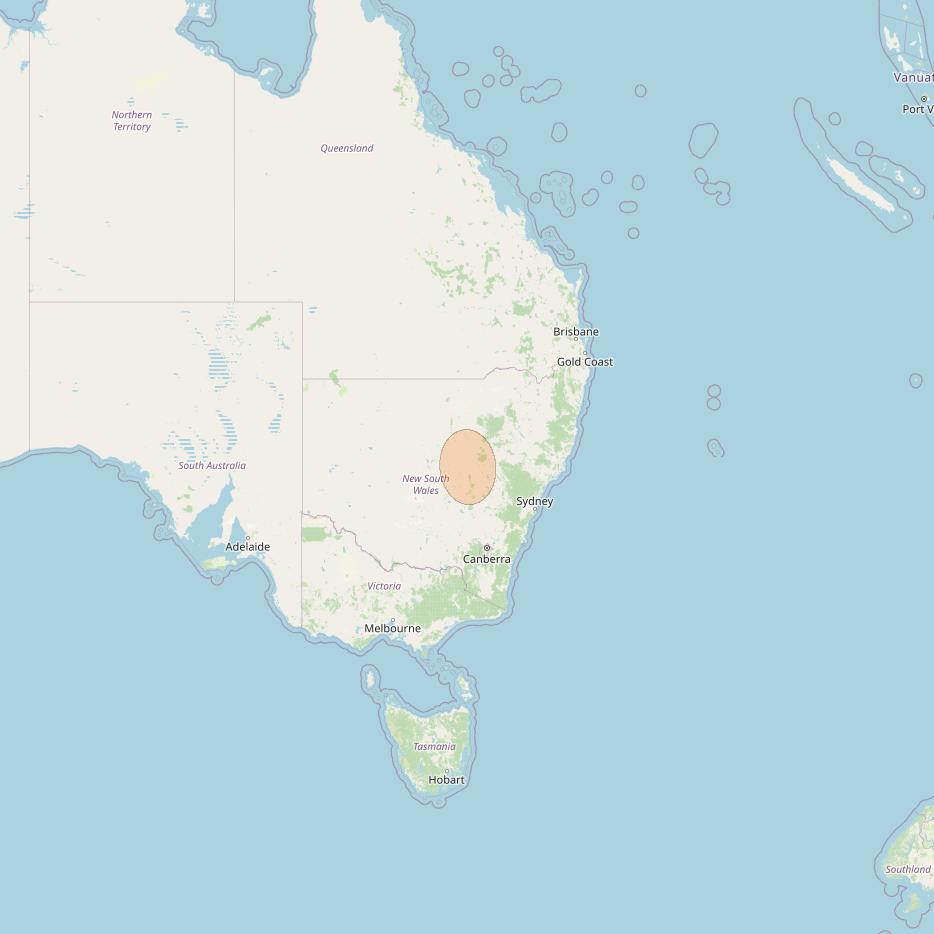 NBN-Co 1B at 145° E downlink Ka-band N032 Spot beam coverage map