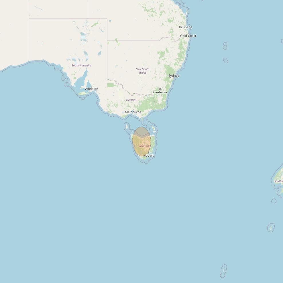 NBN-Co 1B at 145° E downlink Ka-band N054 Spot beam coverage map