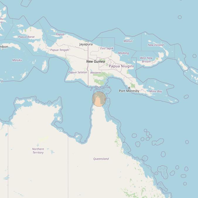 NBN-Co 1B at 145° E downlink Ka-band N057 Spot beam coverage map