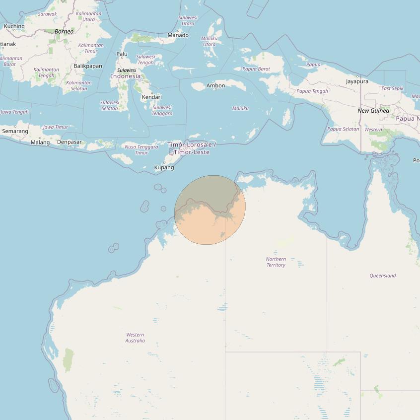 NBN-Co 1B at 145° E downlink Ka-band W076 Spot beam coverage map