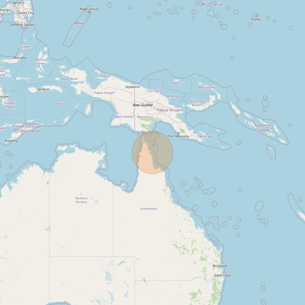 NBN-Co 1B at 145° E downlink Ka-band W079 Spot beam coverage map