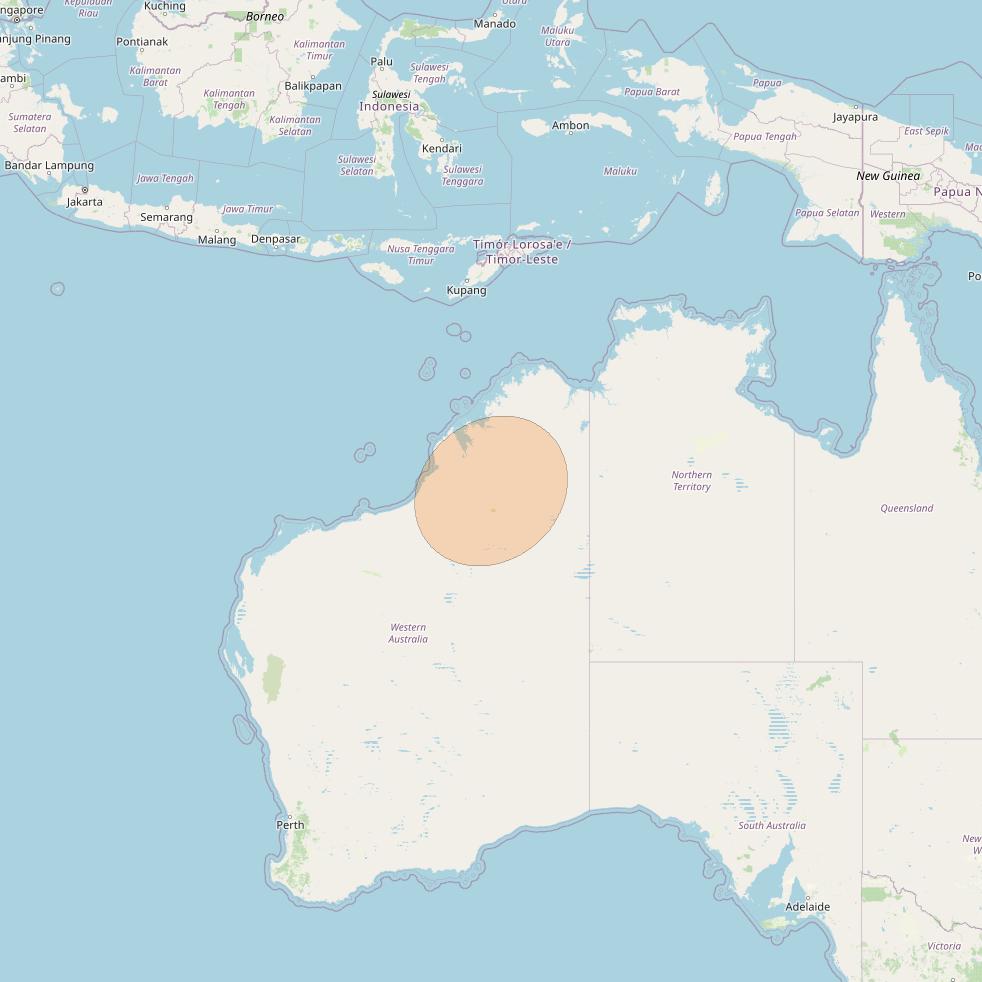 NBN-Co 1B at 145° E downlink Ka-band W081 Spot beam coverage map