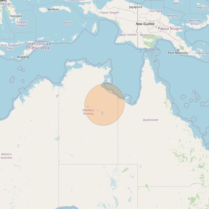 NBN-Co 1B at 145° E downlink Ka-band W083 Spot beam coverage map